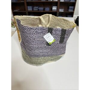 WoWeco Multi Color Stripe Woven Tote Bag NWT